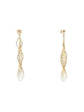 Gold Plated Silver Cascading Twist Drop Earrings 2 Inches
